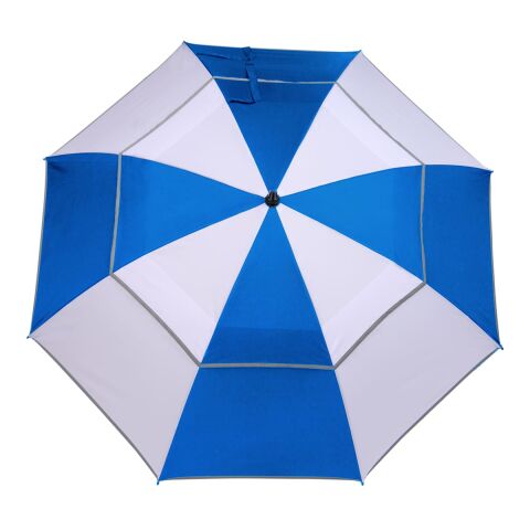 62" RPET Golf Umbrella w/ Reflective Trim Royal Blue-White