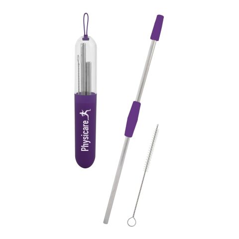 2-Piece Stainless Steel Straw Kit Purple | No Imprint | not available | not available
