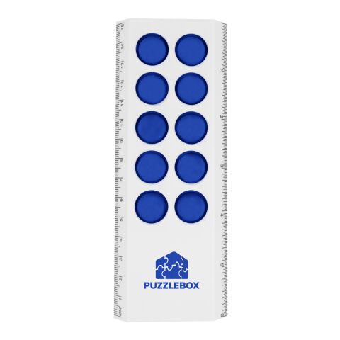 6&quot; Push Pop Stress Reliever Ruler White Royal Blue | No Imprint | not available | not available