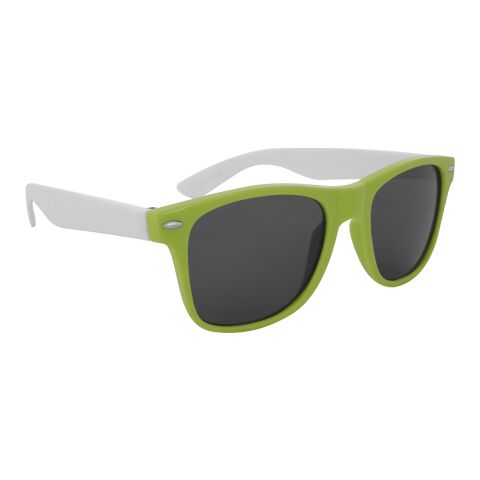 Full Color Colorblock Malibu Sunglasses Lime/White | No Imprint | not available | not available