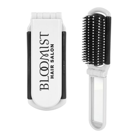 Kwik-Fix Folding Brush With Mirror White | No Imprint | not available | not available