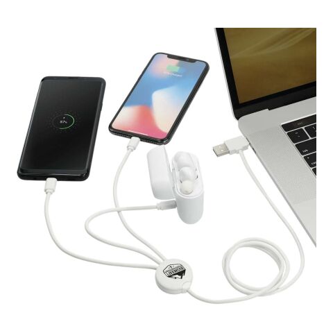 5-in-1 Charging Cable with Coating White | No Imprint | not available