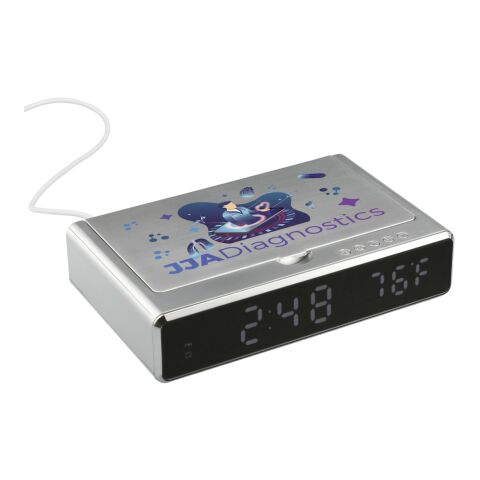 UV Sanitizer Desk Clock with Wireless Charging Silver | No Imprint | not available | not available