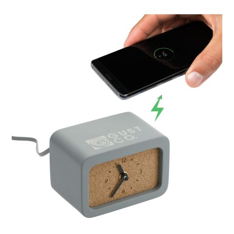 Set in Stone Wireless Charging Desk Clock Standard | Gray | No Imprint | not available | not available