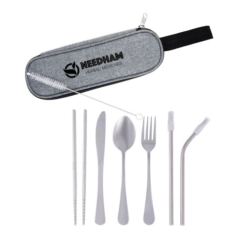 Stainless Steel Cutlery Set In Pouch Gray | No Imprint | not available | not available