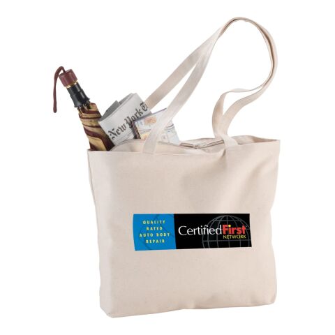 Zippered 12oz Cotton Canvas Shopper Tote Natural | No Imprint | not available | not available