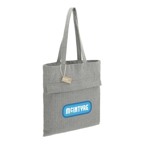 Recycled Cotton Herringbone Tote w/Zip Pocket Standard | Dark Gray | No Imprint | not available | not available
