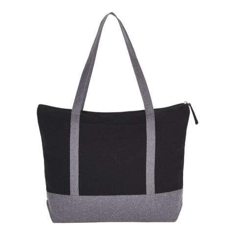Repose 10oz Recycled Cotton Zippered Tote Standard | Black | No Imprint | not available | not available