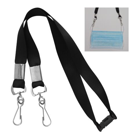 Youth Double Hook Lanyard Black | No Imprint | not available | not available