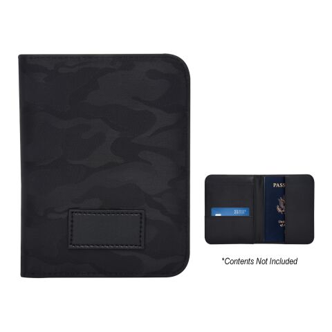 Midnight Camo Passport Holder Black | No Imprint