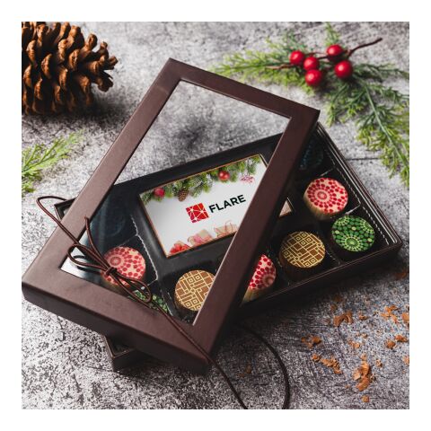 Custom Printed Chocolate Bar With 9 Truffles Brown | No Imprint | not available | not available