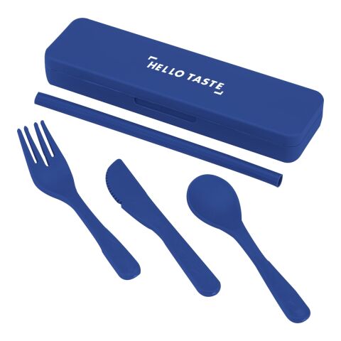 Recycled Plastic Utensil To Go Set Royal Blue | No Imprint | not available | not available