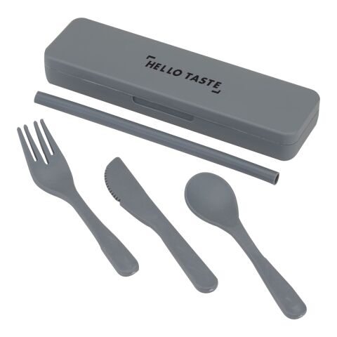 Recycled Plastic Utensil To Go Set Gray