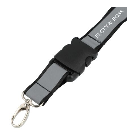 Recycled Polyester Reflective Lanyard Black