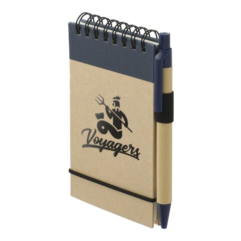 5&quot; x 4&quot; Recycled Spiral Jotter with Pen Natural-Blue Trim | No Imprint | not available | not available