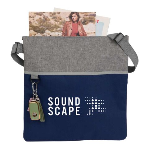 Double Heather RPET Crossbody Tote Standard | Navy Blue-Gray | No Imprint | not available | not available