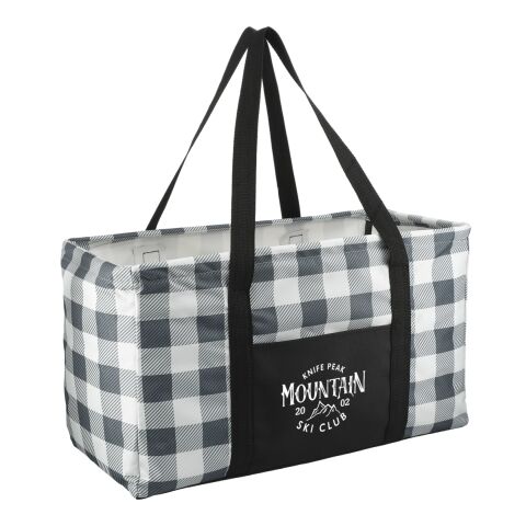 Buffalo Plaid Utility Tote White-Black Trim | No Imprint | not available | not available
