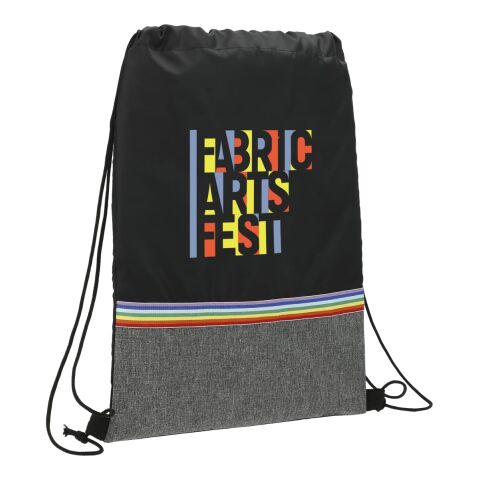 Rainbow RPET Drawstring Bag Black | No Imprint | not available | not available