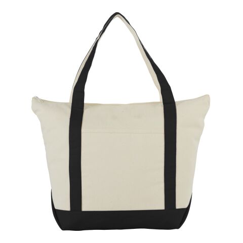 Classic 12oz Cotton Canvas Zippered Boat Tote Standard | Black | No Imprint | not available | not available