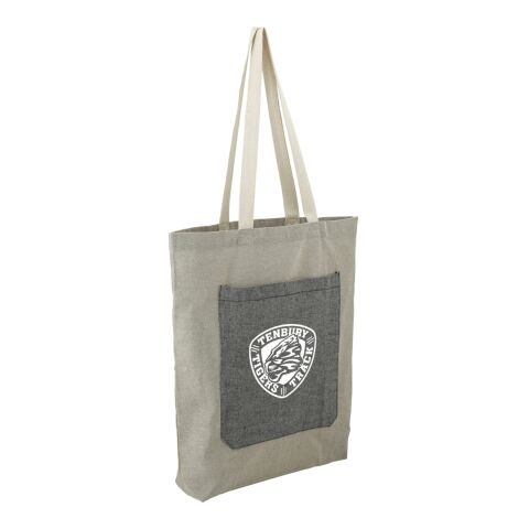 Recycled Cotton Pocket Tote Standard | Natural-Black | No Imprint | not available | not available