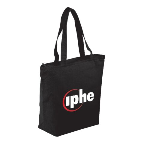 Maine 8oz Cotton Canvas Zippered Tote Standard | Black | No Imprint | not available | not available