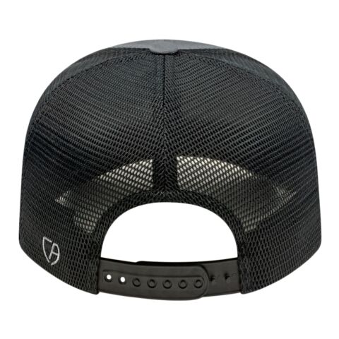 Cap America Premium Trucker Mesh Back Cap Gray-Black | Embroidery | - Across Left Side Seam | 4.00 Inches × 1.50 Inches