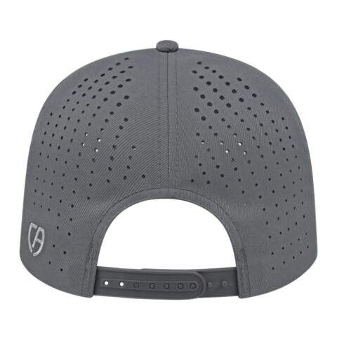 Cap America Perforated Performance Snap Back Cap Graphite | Embroidery | - Across Left Side Seam | 4.00 Inches × 1.50 Inches