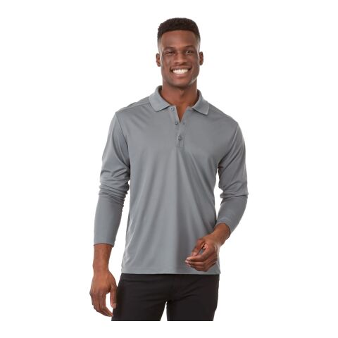Men's MORI Long Sleeve Polo Steel Grey | S