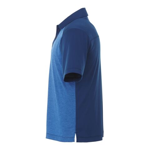 Men&#039;s SAGANO Short Sleeve Polo Standard | Olympic Blue Heather-Blue | 3XL | 1-color Apparel Digital Transfer | CHEST, Horizontal, - across Left Chest at angle from bottom of placket towards shoulder | 8.00 Inches × 2.00 Inches