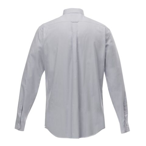 Men&#039;s IRVINE Oxford LS Shirt Tall Standard | Silver Heather | 4XL | 1-color Apparel Digital Transfer | BACK YOKE, Horizontal, - Centered on Yoke | 4.00 Inches × 2.00 Inches