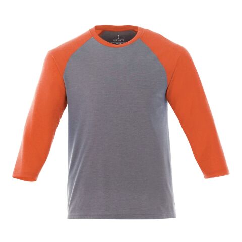 Men's DAKOTA Three Quarter Tee Orange Heather-Medium Heather Grey | L