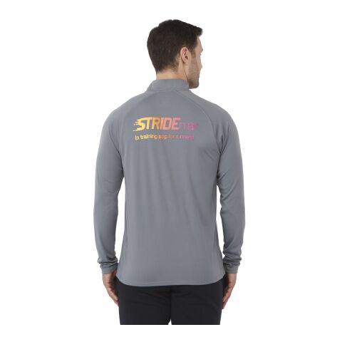 EVANS Eco Knit Quarter Zip - Men&#039;s Standard | Steel Grey | 2XL | 1-color Apparel Digital Transfer | CHEST,Vertical - Centered on Right Chest | 2.50 Inches × 7.00 Inches