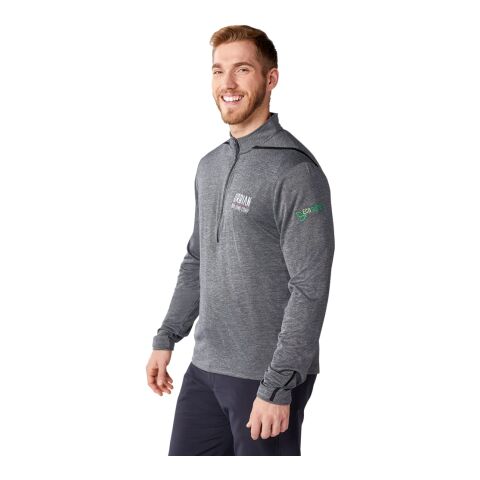 Men&#039;s DEGE Eco Knit Half Zip Standard | Heather Charcoal-Black | 4XL | No Imprint | not available | not available