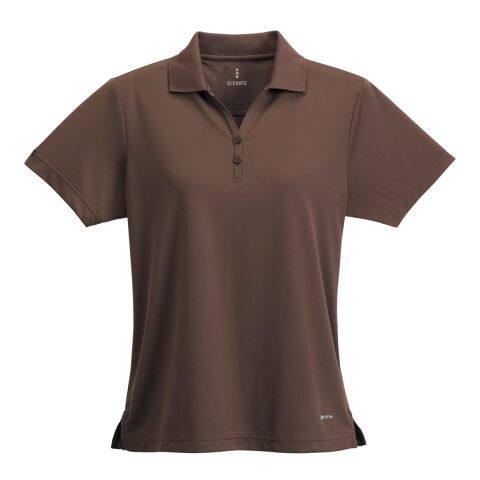 Women's MORENO TEXT MICRO SS POLO Standard | Mocha | XL | No Imprint | not available | not available