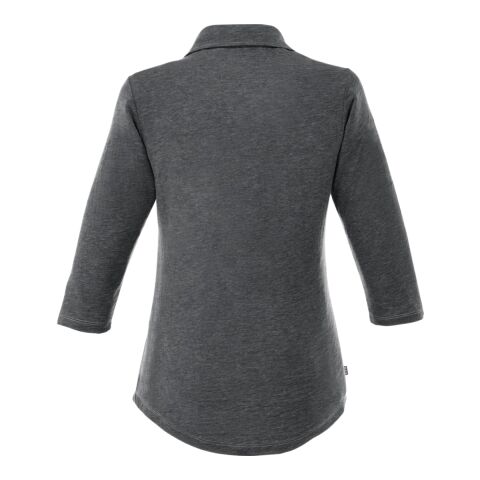Women's TIPTON Three Qtr Slv Polo Standard | Heather Dark Charcoal | S | No Imprint | not available | not available