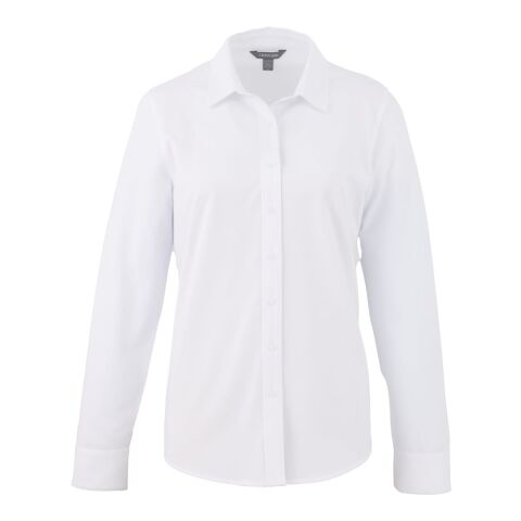TATRA Eco Long Sleeve Knit Button Up Shirt-Women's White | S