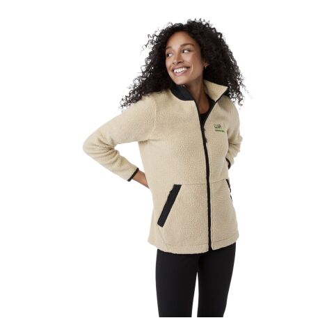 Women&#039;s KAHUZI Eco Full Zip Sherpa Standard | Khaki-Black | 2XL | No Imprint | not available | not available