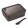 Three Compartment Food Storage Bento Box Black | No Imprint | not available | not available