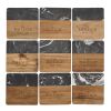 Black Marble and Wood Coaster Set Standard | Black | No Imprint | not available | not available