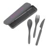 Bamboo Fiber Cutlery Set Black | No Imprint | not available | not available