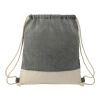 Split Recycled Cotton Drawstring Bag Natural-Black | No Imprint | not available | not available