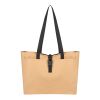 Bianca Buckle Tote Bag Tan with White | No Imprint | not available | not available
