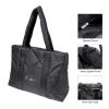 Luxe Quilted Puffer Tote Bag Beige