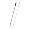 Stainless Steel Straw With Cleaning Brush Silver with Red | No Imprint