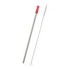 Stainless Steel Straw With Cleaning Brush Silver with Orange
