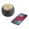 Garm Fabric & Bamboo Speaker with Wireless Chargin Standard | Gray | No Imprint | not available | not available