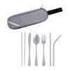 Stainless Steel Cutlery Set In Pouch Gray | No Imprint | not available | not available