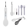 Travel Utensil Set With Silicone Holder White