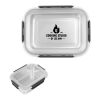 Microwavable Stainless Steel Food Container Metallic Silver