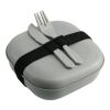 Wheat Straw Food Storage with Utensils Gray